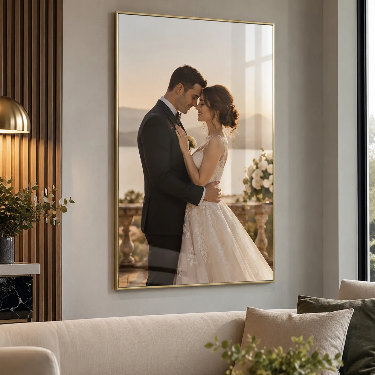 Ảnh Tráng Gương Viền Kim Loại Khổ 60x90