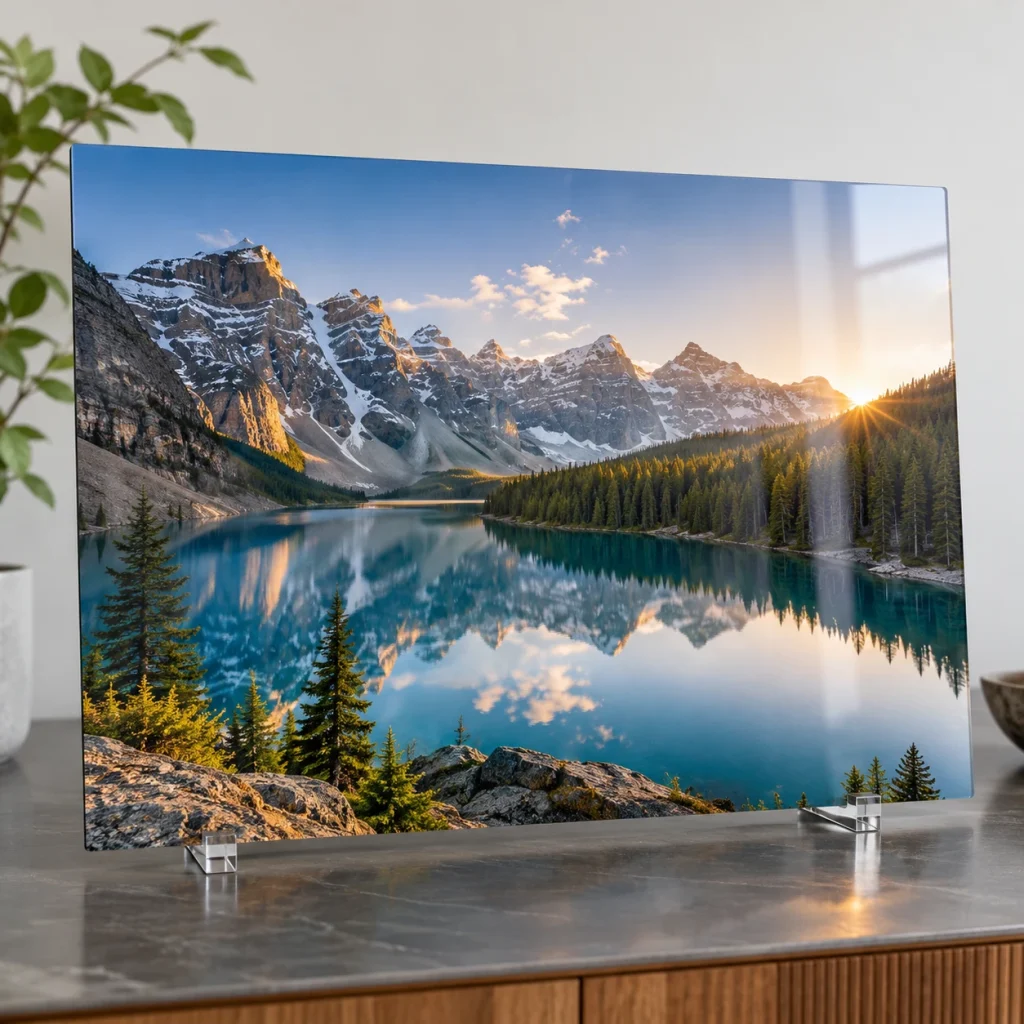 Ảnh Tráng Gương Pha Lê Màu Trong Khổ 40x60
