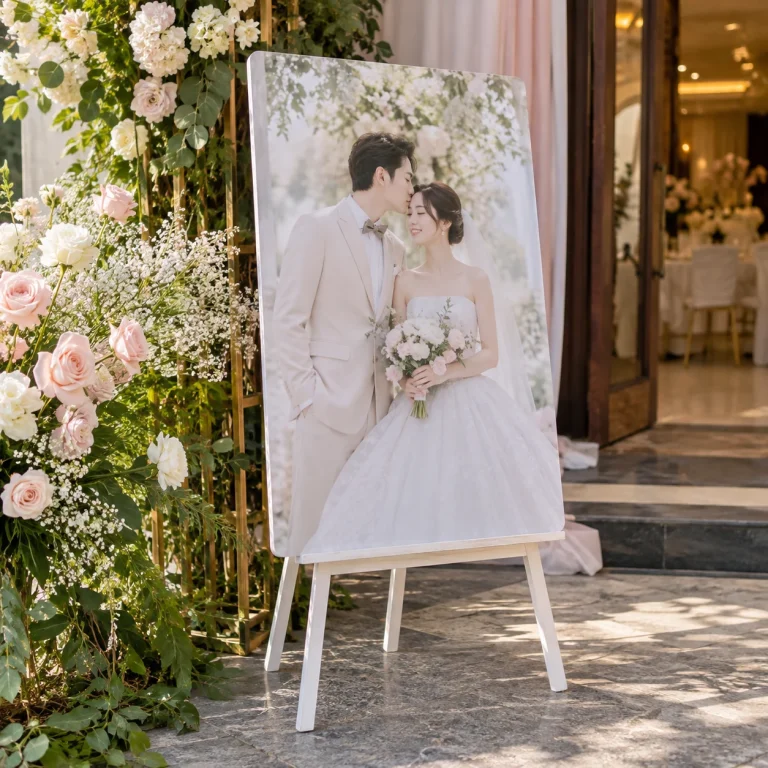 Ảnh Cổng Cưới Fomex Chân Đỡ Gọn lãng mạn 50×75 cm