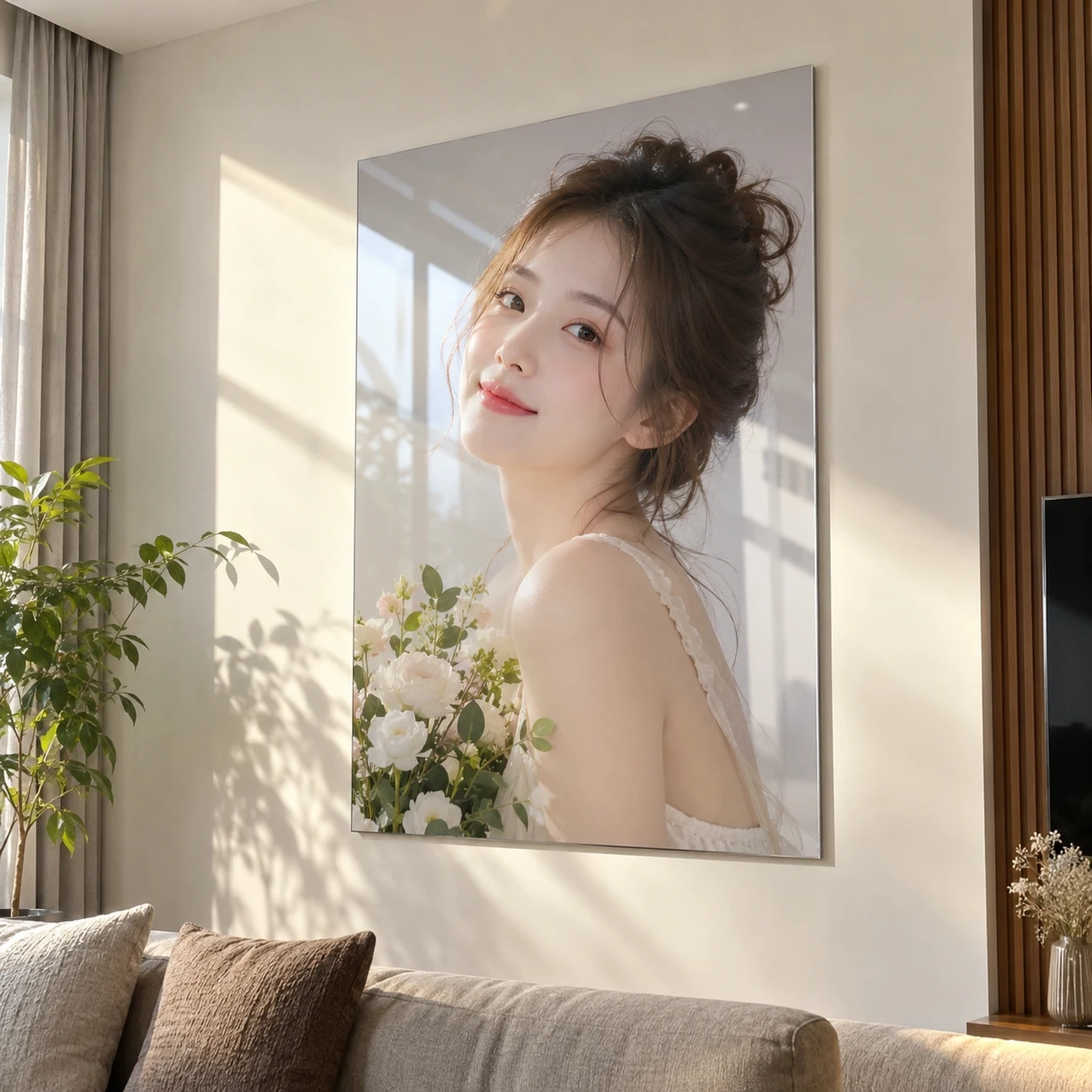 Ảnh Tráng Gương Màu Da Tự Nhiên sáng hiện đại 60x90 cm