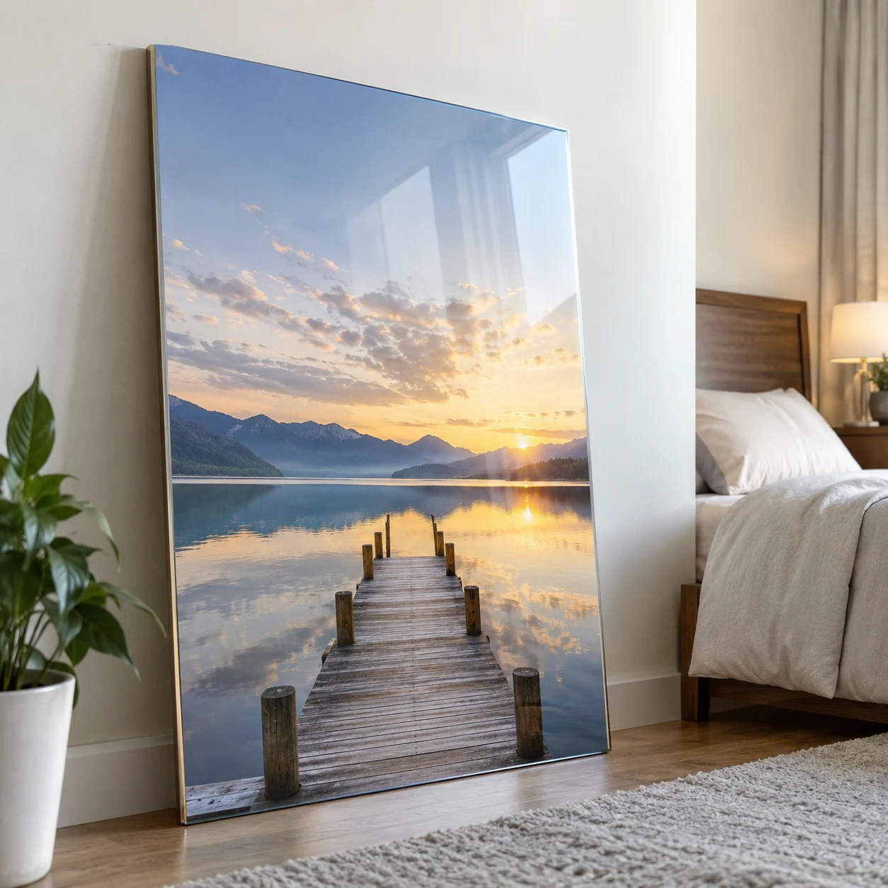 Ảnh Tráng Gương Bề Mặt Siêu Bóng Tông Màu Trong Sáng 70x100 cm