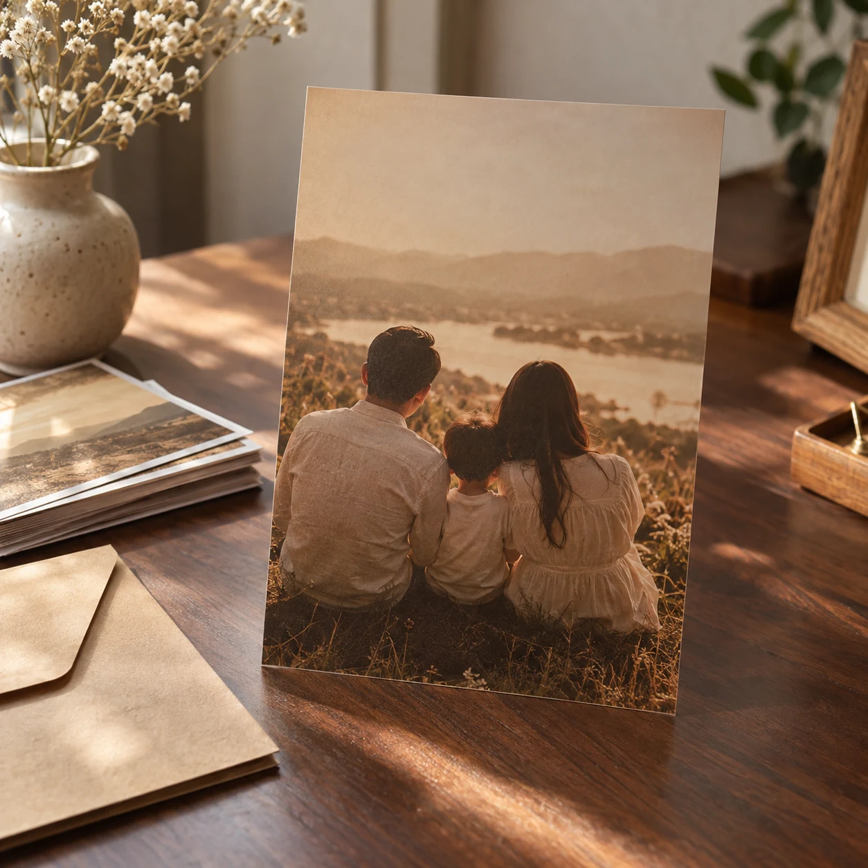 In Ảnh Theo Yêu Cầu Giấy Lụa Chống Lóa Tông Nâu Vintage 20x30 cm