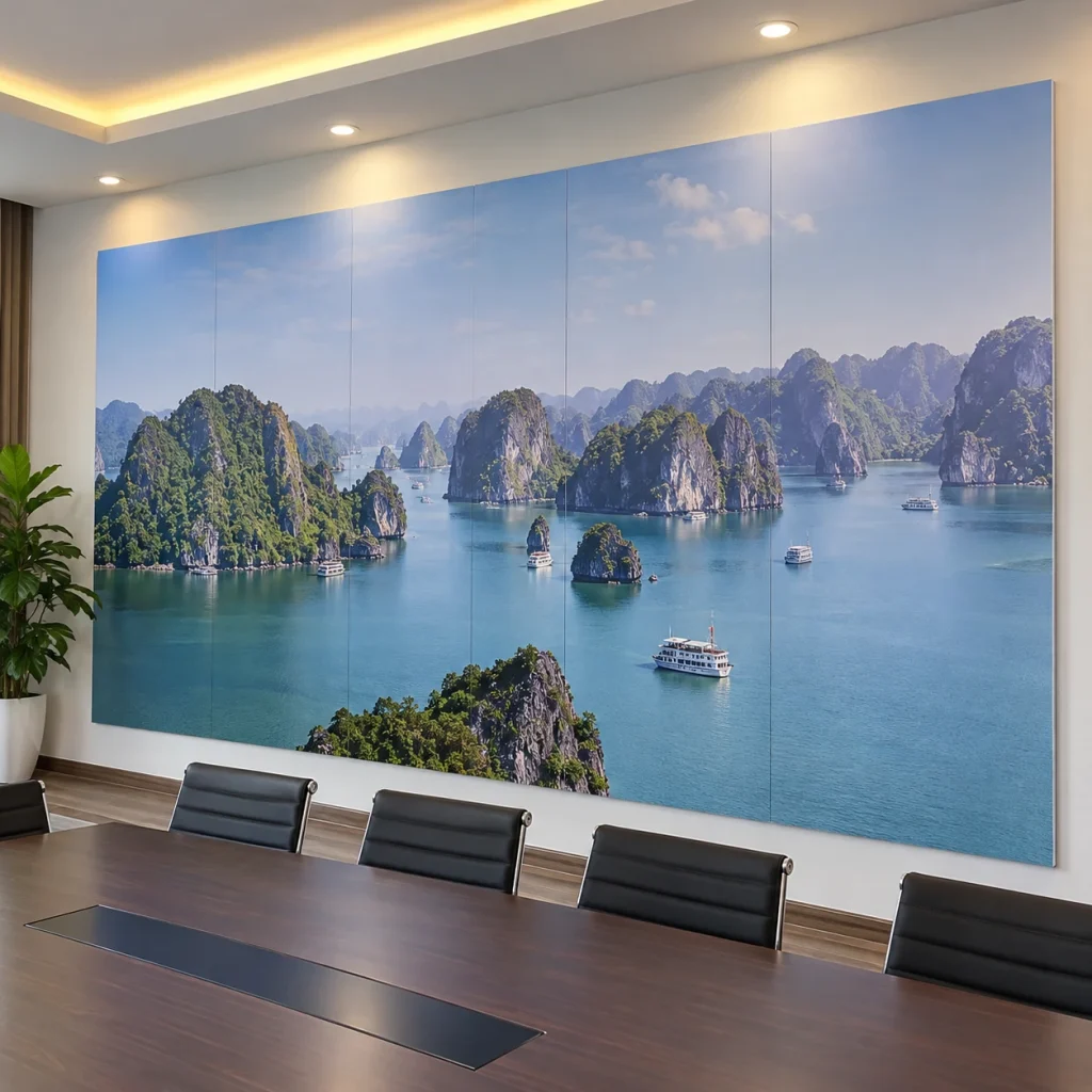 In Fomex Decal PP Backdrop Ghép Tấm sự kiện hiện đại khổ theo booth