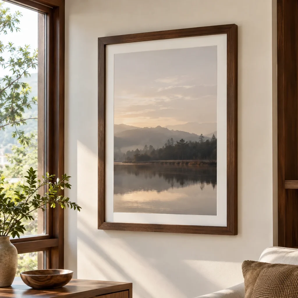 Khung Phòng Khách Tranh Ảnh Liền Bộ Tông Nâu óc Chó 50x70 cm