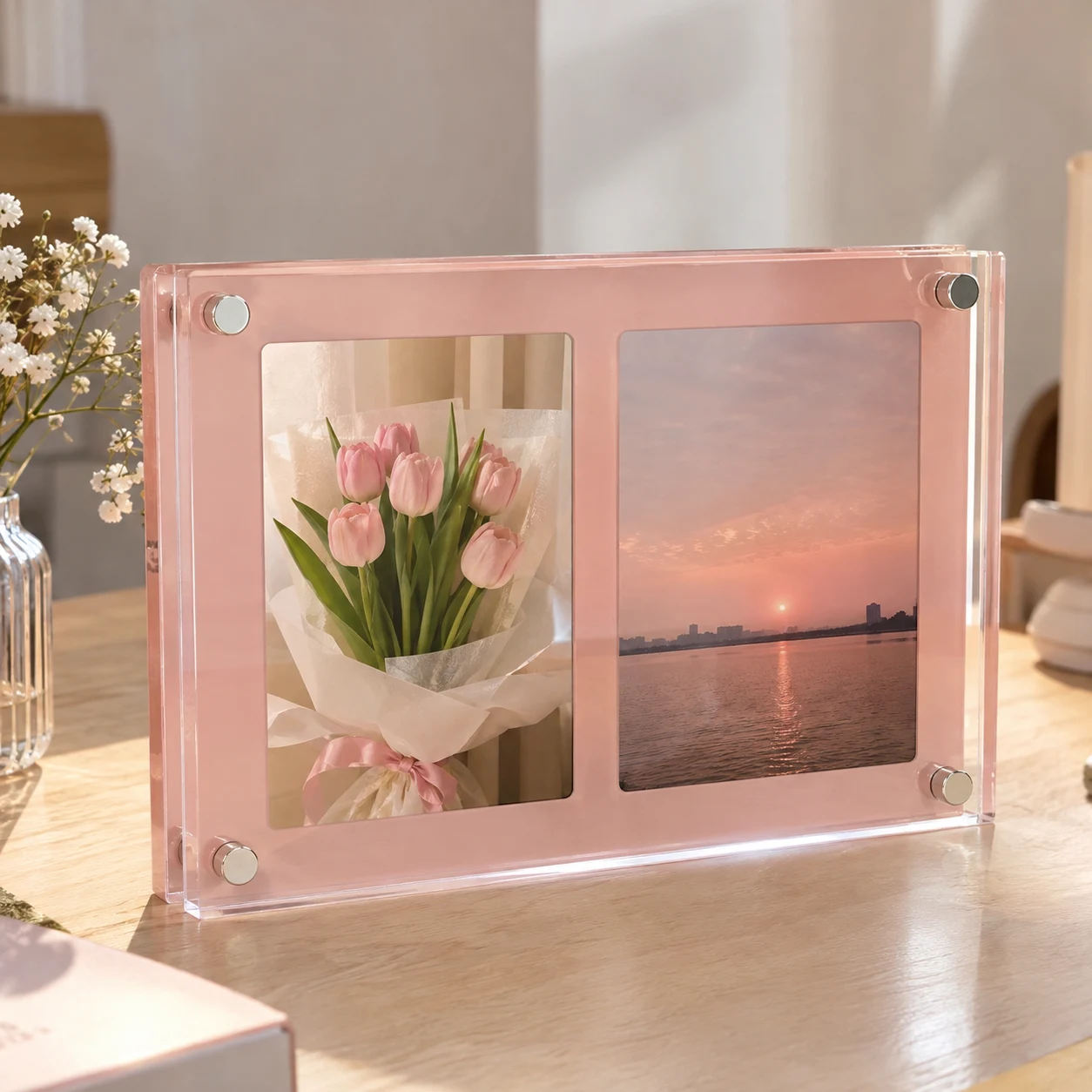Khung Ảnh Quà Tặng Khung Đôi Lời Nhắn Không Chữ cá nhân hóa 15x21 cm