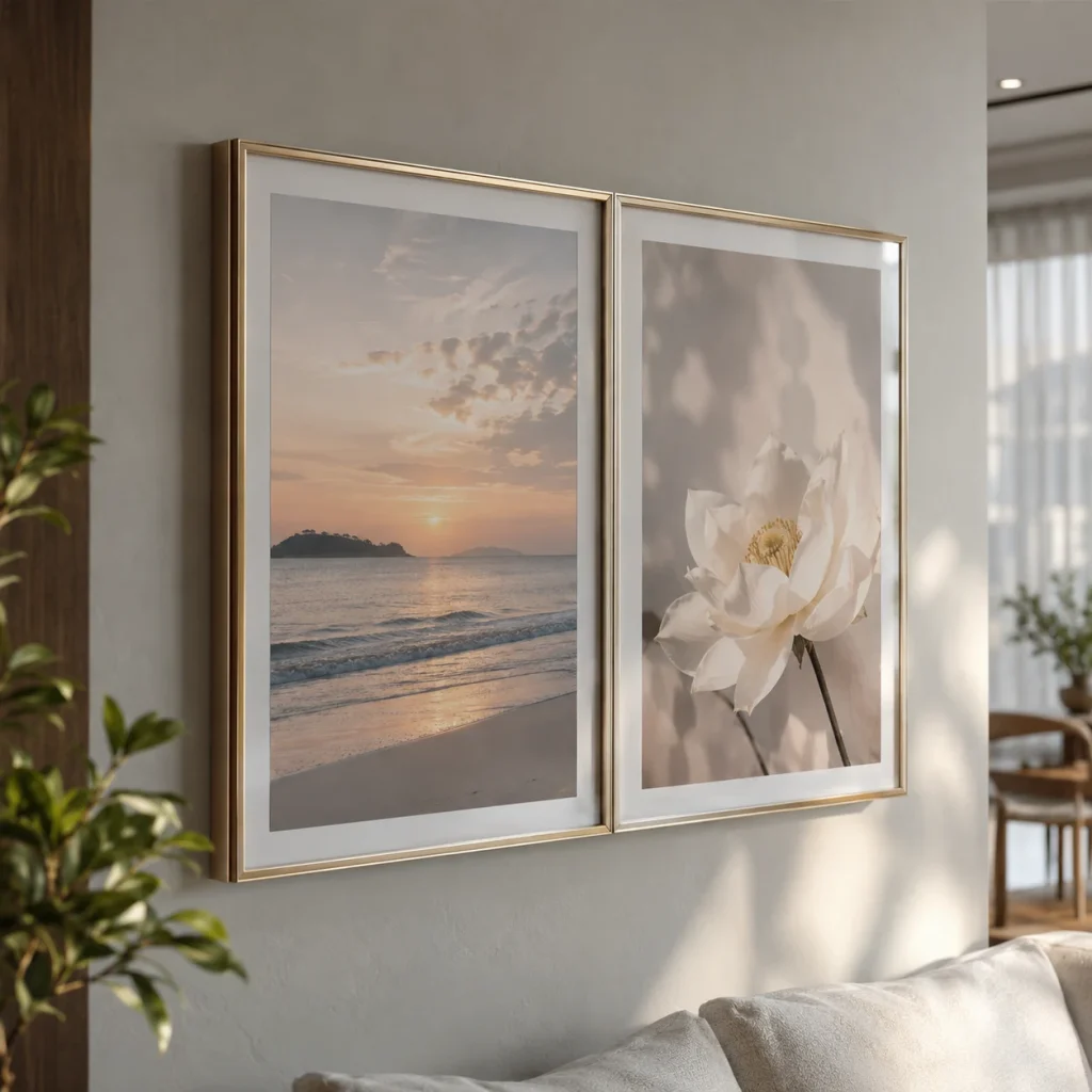 Khung Theo Yêu Cầu Khung Đôi Liên Kết gallery khổ 50x75 cm