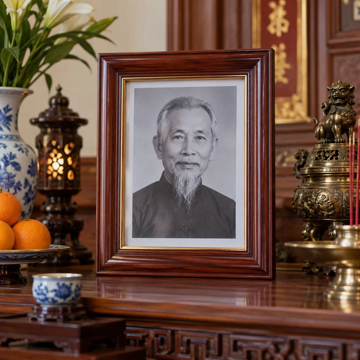 Khung Ảnh Thờ Nẹp Gỗ Cánh Gián truyền thống 30x40 cm