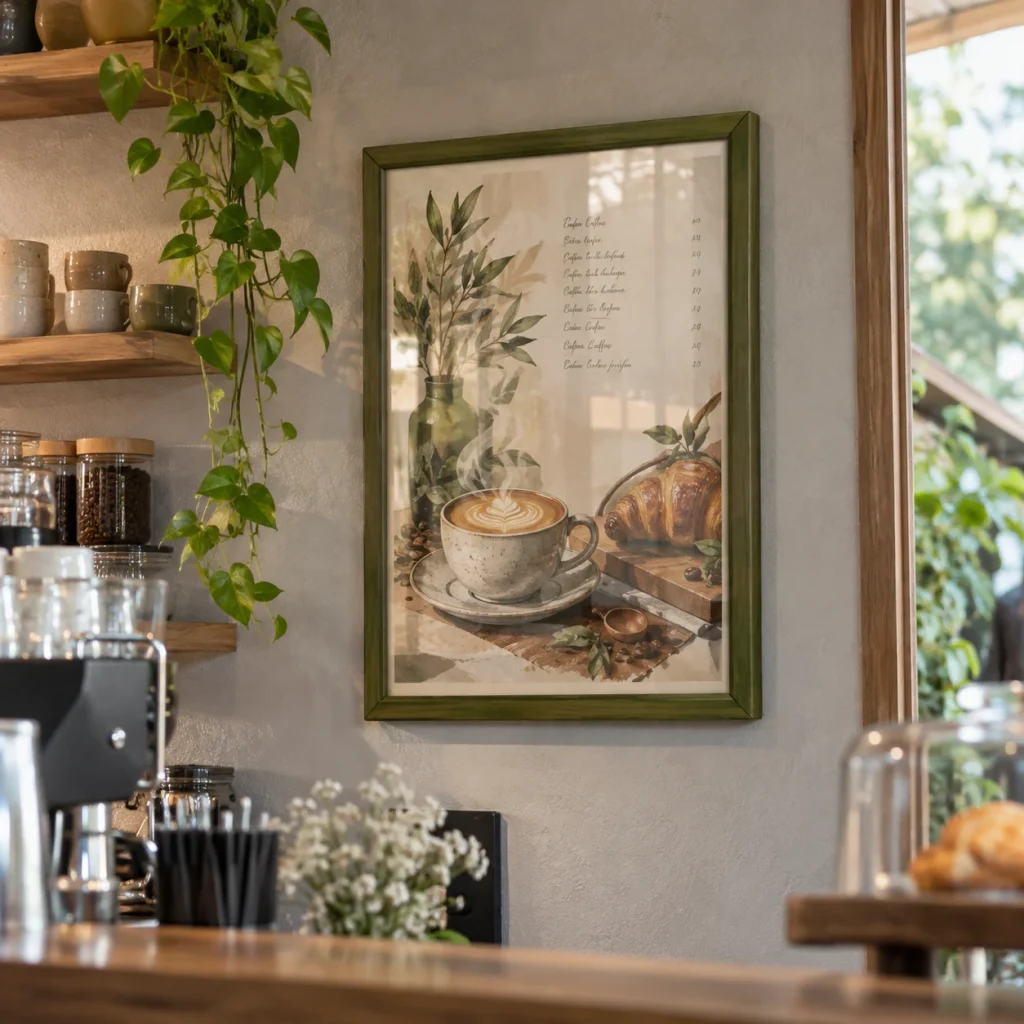 Khung Trang Trí Café Khung Menu Treo Tường Gỗ Sồi