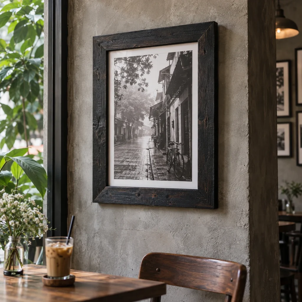 Khung Trang Trí Café Tranh Đen Trắng Retro Tông đen Than bộ năm gallery
