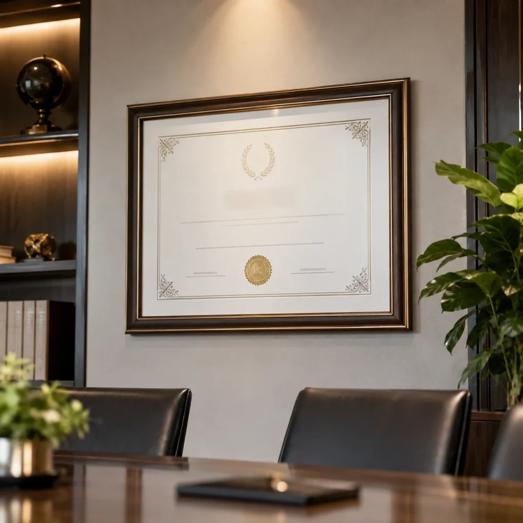 Khung Chứng Nhận Composite Bền Nhẹ Hợp Kim Champagne