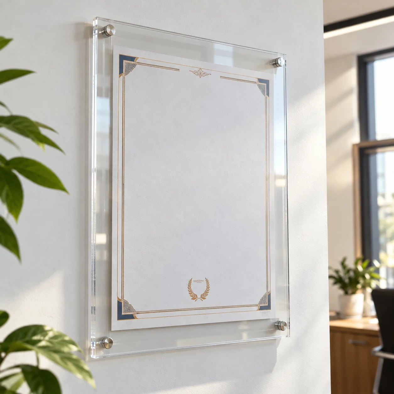 Khung Chứng Nhận Viền Phẳng Chuyên Nghiệp sang nhẹ 30x42 cm