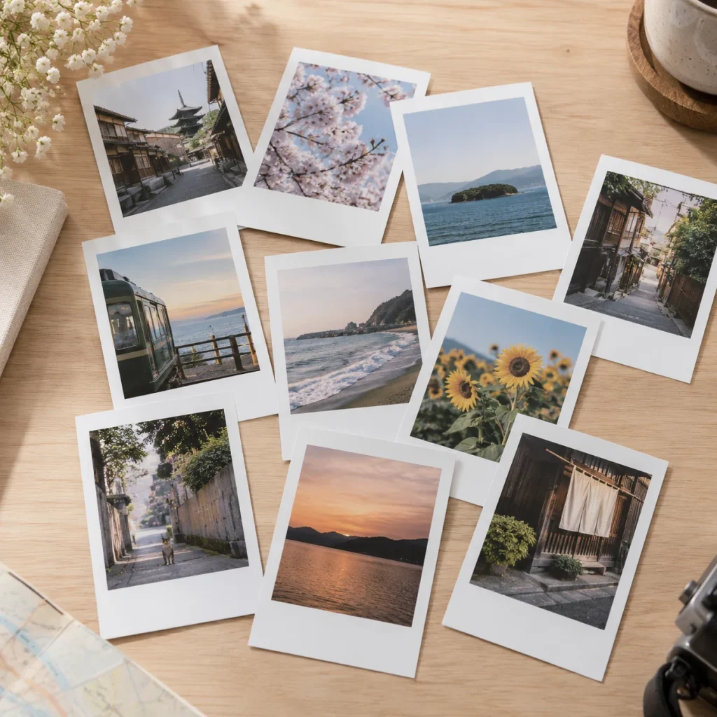 Bộ Ảnh Polaroid Viền Trắng Phong Cách Nhật